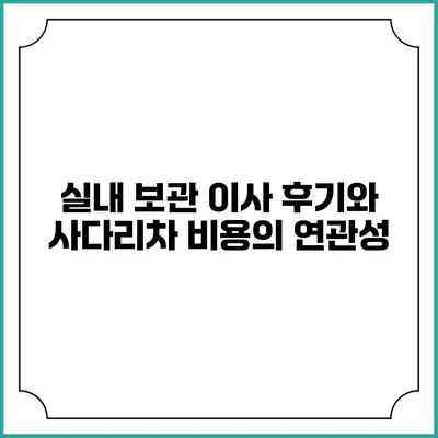 실내 보관 이사 후기와 사다리차 비용의 연관성