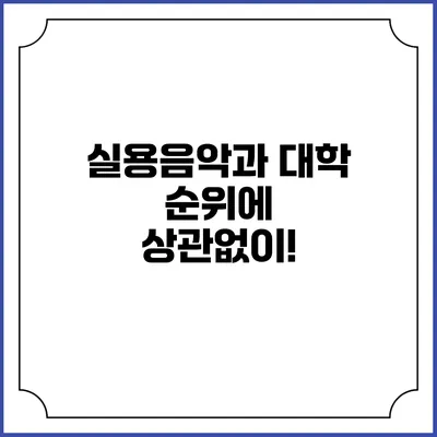 실용음악과 대학 순위에 상관없이!