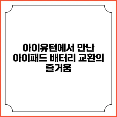 아이유턴에서 만난 아이패드 배터리 교환의 즐거움