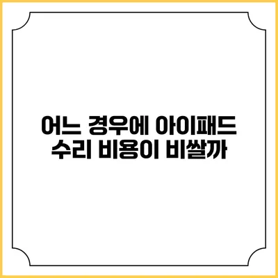 어느 경우에 아이패드 수리 비용이 비쌀까?