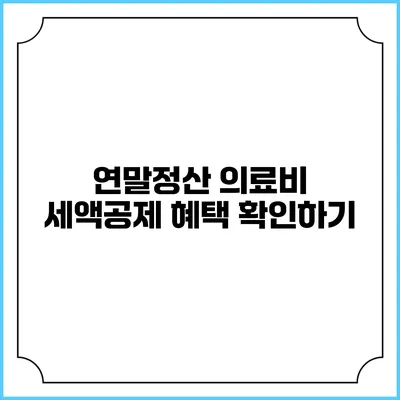 연말정산 의료비 세액공제 혜택 확인하기