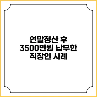 연말정산 후 3500만원 납부한 직장인 사례