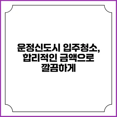 운정신도시 입주청소, 합리적인 금액으로 깔끔하게