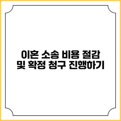이혼 소송 비용 절감 및 확정 청구 진행하기