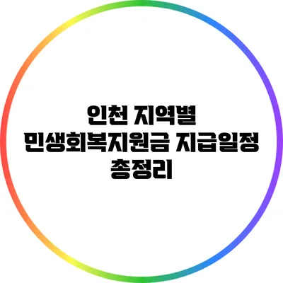 인천 지역별 민생회복지원금 지급일정 총정리