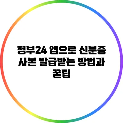 정부24 앱으로 신분증 사본 발급받는 방법과 꿀팁