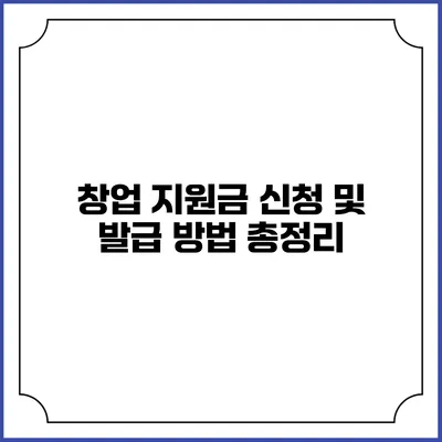 창업 지원금 신청 및 발급 방법 총정리