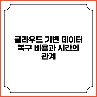 클라우드 기반 데이터 복구 비용과 시간의 관계