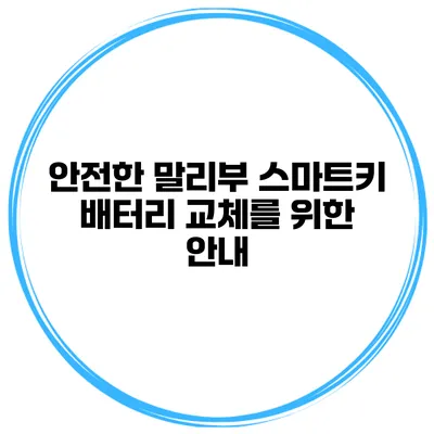 안전한 말리부 스마트키 배터리 교체를 위한 안내
