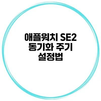 애플워치 SE2 동기화 주기 설정법