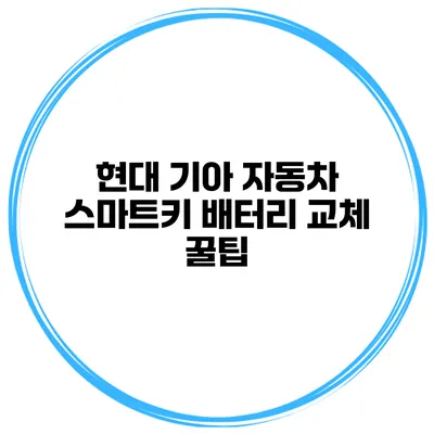 현대 기아 자동차 스마트키 배터리 교체 꿀팁
